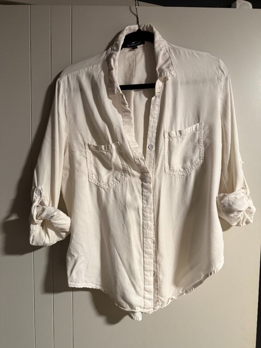 Casual Oversized White Button Down Shirt (Women's Large)